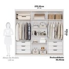 Guarda-roupa Casal 235cm 3 Portas De Correr Com Espelho 100%