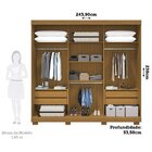 Guarda-roupa Casal 243cm 3 Portas De Correr Flex Color 100% M