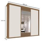 Guarda Roupa Casal 250cm 3 Portas Correr 1 Espelho Doratto F0