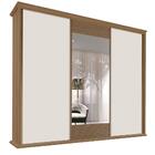 Guarda Roupa Casal 250cm 3 Portas Correr 1 Espelho Doratto F0