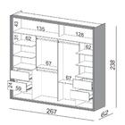 Guarda Roupa Casal 267cm 2 Portas De Correr 100% Mdf Tw603 Of