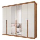 Guarda-roupa Casal 267cm 6 Portas Com Espelho 100% Mdf Linhar