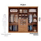 Guarda-roupa Casal 267cm 6 Portas Com Espelho 100% Mdf Linhar