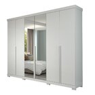 Guarda-roupa Casal 267cm 6 Portas Com Espelho E Pés 100% Mdf