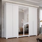 Guarda-roupa Casal 267cm 6 Portas Com Espelho E Pés 100% Mdf