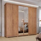 Guarda-roupa Casal 267cm 6 Portas Com Espelho E Pés 100% Mdf