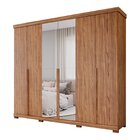 Guarda-roupa Casal 267cm 6 Portas Com Espelho E Pés 100% Mdf