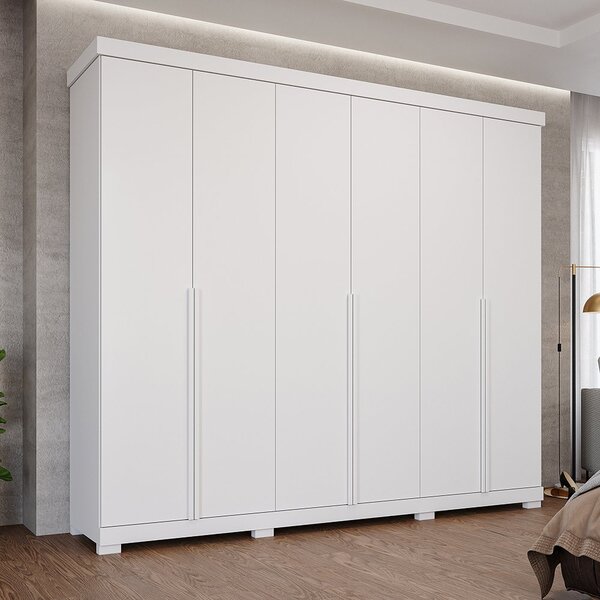 Guarda-roupa Casal 267cm 6 Portas Com Pés 100% Mdf Linhares E