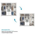 Guarda-roupa Casal 270cm 3 Portas De Correr Com Espelho E Pés