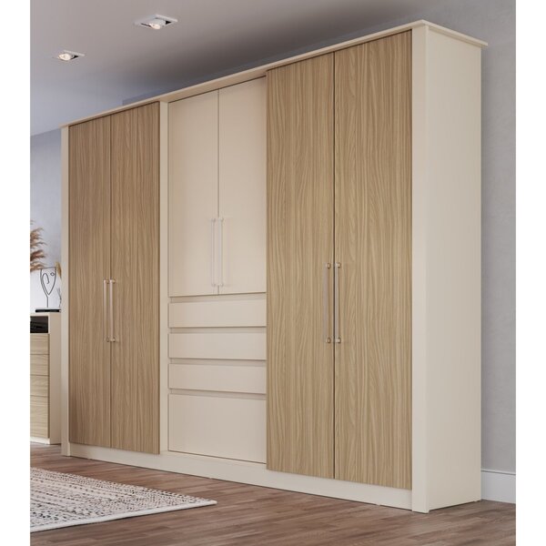 Guarda Roupa Casal 273x231cm 6 Portas 4 Gavetas Veneza Edez O