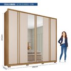 Guarda Roupa Casal 2.7 Com Espelho 6 Portas 4 Gavetas Suburba