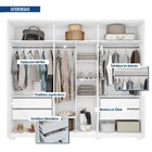 Guarda Roupa Casal 2.7 Com Espelho 6 Portas 4 Gavetas Suburba