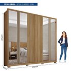 Guarda Roupa Casal 2.7 Ripado Com Espelho 6 Portas 4 Gavetas