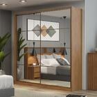 Guarda Roupa Casal 2 Portas 2 Com Espelhos 3 Gavetas Belga D0