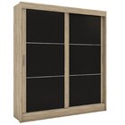 Guarda Roupa Casal 2 Portas 2 Gavetas Malta Carvalho/preto