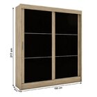 Guarda Roupa Casal 2 Portas 2 Gavetas Malta Carvalho/preto