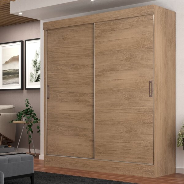 Guarda Roupa Casal 2 Portas 2 Gavetas Pantanal Carvalho/cinza