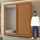 Guarda-roupa Casal 2 Portas 2 Gavetas Zeine Com Espelho E Com