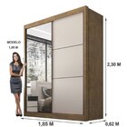 Guarda Roupa Casal 2 Portas 3 Gavetas Com Espelho 100% Mdf Gr