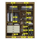 Guarda Roupa Casal 2 Portas 3 Gavetas Com Espelho 100% Mdf Gr