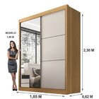 Guarda Roupa Casal 2 Portas 3 Gavetas Com Espelho 100% Mdf Gr