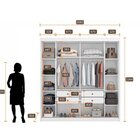 Guarda Roupa Casal 2 Portas 4 Gavetas 100% Mdf Com Espelho Tr