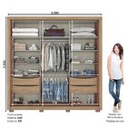 Guarda Roupa Casal 2 Portas 4 Gavetas Aston Henn Jequitibá