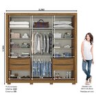 Guarda Roupa Casal 2 Portas 4 Gavetas Aston Henn Nature/off W