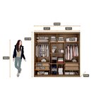 Guarda Roupa Casal 2 Portas 4 Gavetas Atenas  Cumaru