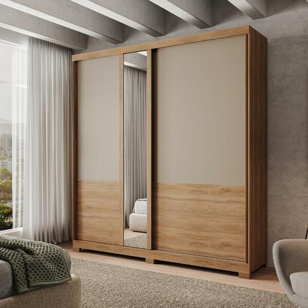 Guarda Roupa Casal 2 Portas 4 Gavetas Madrid Carraro Freijó C