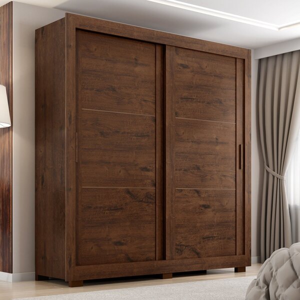 Guarda Roupa Casal 2 Portas 4 Gavetas Titanium Jacarandá