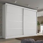 Guarda Roupa Casal 2 Portas 4 Gavetas - Verona-branco Acetina