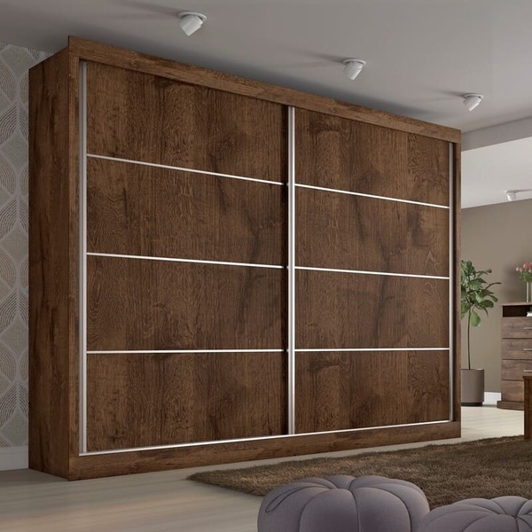 Guarda Roupa Casal 2 Portas 4 Gavetas - Verona-braúna - Made