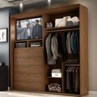 Guarda-roupa Casal 2 Portas 5 Gavetas Autes Álamo/preto