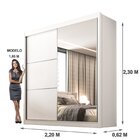 Guarda Roupa Casal 2 Portas 6 Gavetas 100% Mdf Coliseu Branco