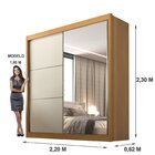 Guarda Roupa Casal 2 Portas 6 Gavetas 100% Mdf Coliseu Cinamo