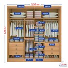 Guarda-roupa Casal 2 Portas 6 Gavetas 100% Mdf Coliseu Ripado