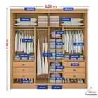 Guarda-roupa Casal 2 Portas 6 Gavetas 100% Mdf Coliseu Ripado