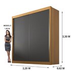 Guarda Roupa Casal 2 Portas 6 Gavetas 100% Mdf Hawai Cinamomo