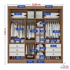 Guarda-roupa Casal 2 Portas 6 Gavetas 100% Mdf Hawai Ripado O