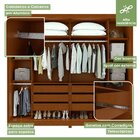 Guarda-roupa Casal 2 Portas 6 Gavetas 100% Mdf Toronto Com Pés