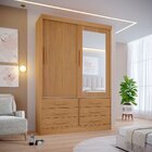 Guarda Roupa Casal 2 Portas 6 Gavetas Com Espelho Atlanta Cin