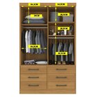 Guarda Roupa Casal 2 Portas 6 Gavetas Com Espelho Atlanta Cin