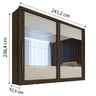 Guarda Roupa Casal 2 Portas 6 Gavetas Com Espelho Saigon Plus