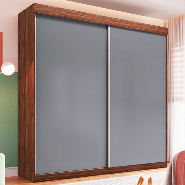 Guarda-roupa Casal 2 Portas 6 Gavetas Flex Wengue/griseo - De