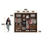 Guarda Roupa Casal 2 Portas 6 Gavetas Geom     Cacau Ripado 3d