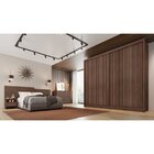 Guarda Roupa Casal 2 Portas 6 Gavetas Geom     Cacau Ripado 3d