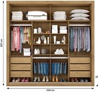 Guarda Roupa Casal 2 Portas 6 Gavetas - Sevilha-amêndoa - Mad