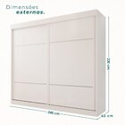 Guarda Roupa Casal 2 Portas 6 Gavetas Trancoso Branco Neve