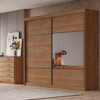 Guarda Roupa Casal 2 Portas 8 Gavetas 100% Mdf Com Espelho Bl